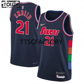 Philadelphia 76ers Joel Embiid 21 Nike 2021-2022 City Editon Lasten Pelipaidat Swingman